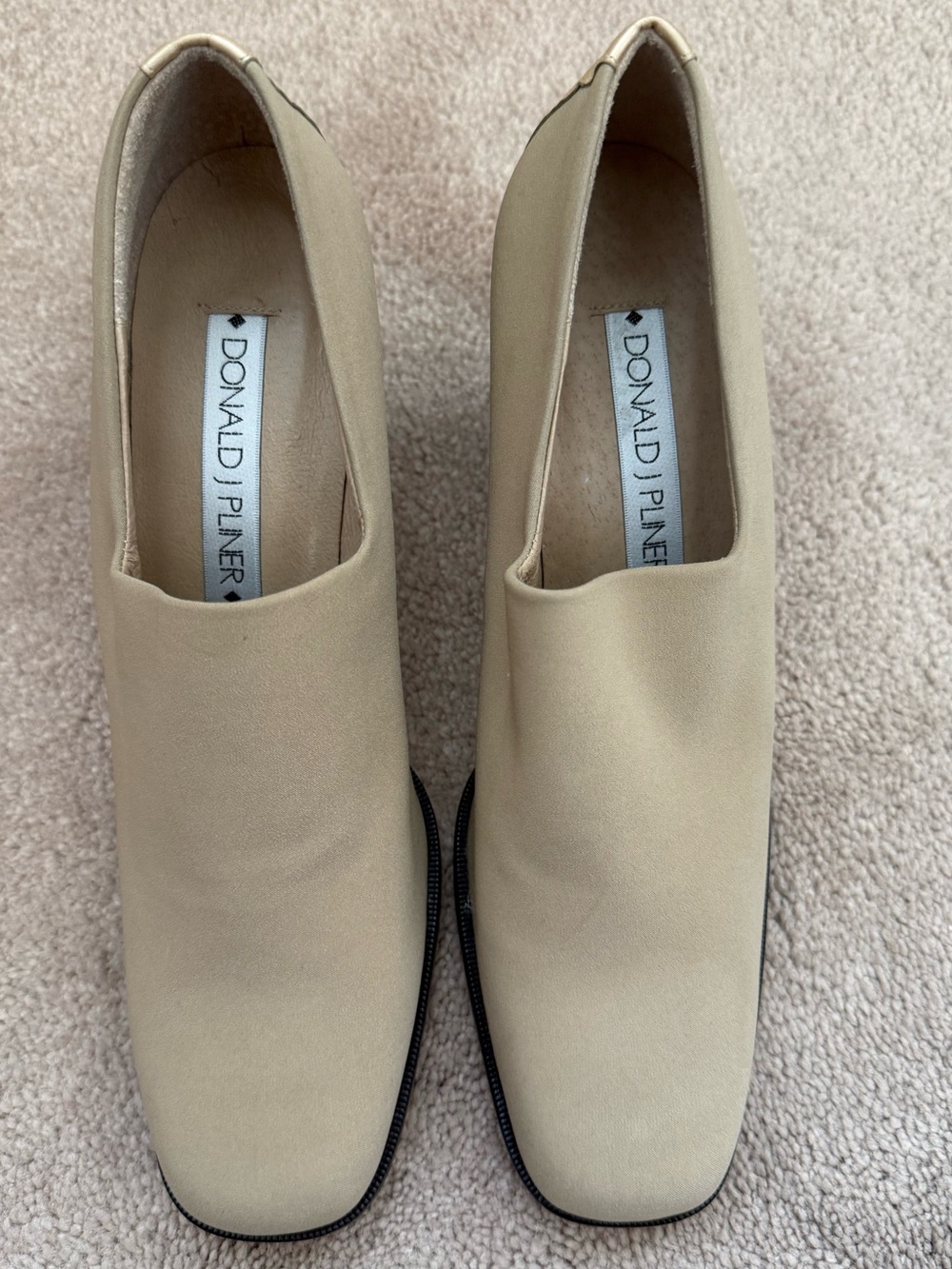 Donald J. Pliner Neutral Beige Slip-On Loafers